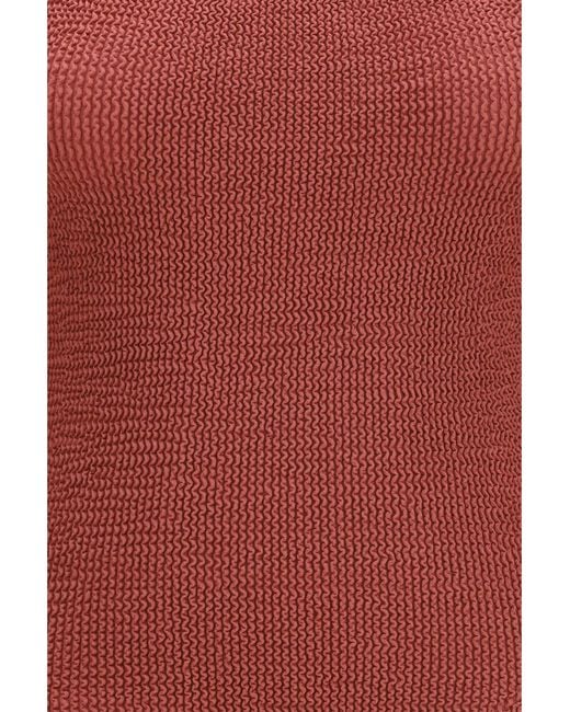 Hunza G Red Jasmine Swimsuit With Tonal Hoop Polyamide; Elastane Swimwear