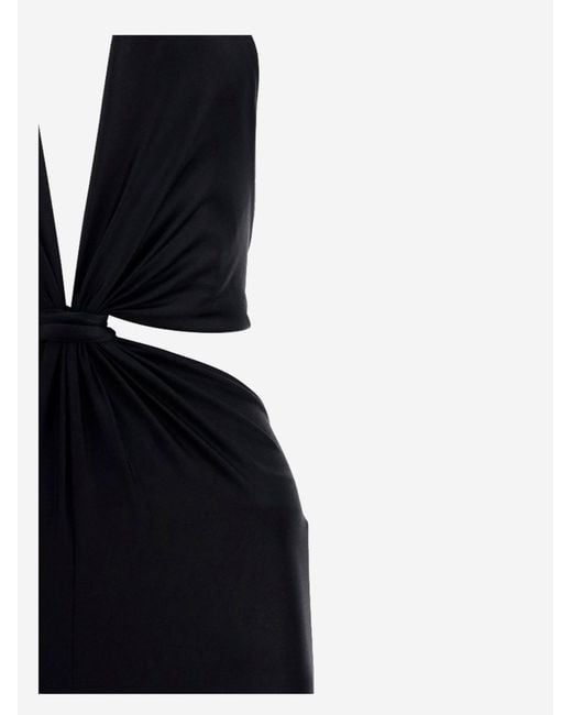 Saint Laurent Blue American Neckline Jumpsuit Polyamide Dress