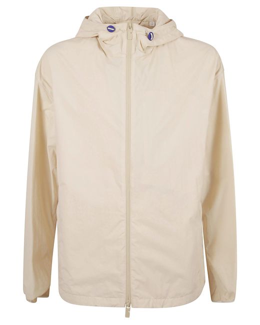 Burberry White Equestrian Knight-motif Zipped Hooded Jacket for men