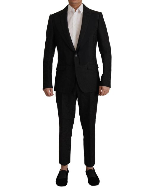 Dolce & Gabbana Black Polyester Formal 2 Piece Martini Suit for men