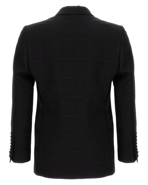Etro Black Check Double-Breasted Blazer for men