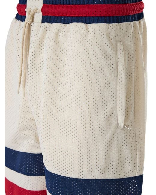 Gucci White Polyester Logo Shorts for men