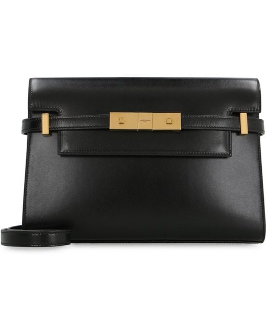 Saint Laurent Black Manhattan Leather Crossbody Bag Calf Shoulder