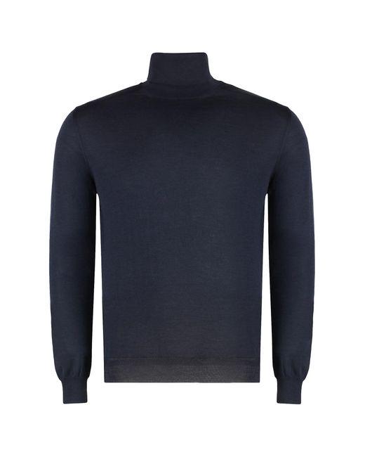 Malo Blue Cashmere Turtleneck Pullover for men