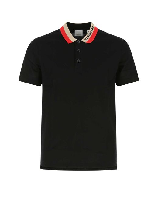 Burberry Black Piquet Polo Shirt for men