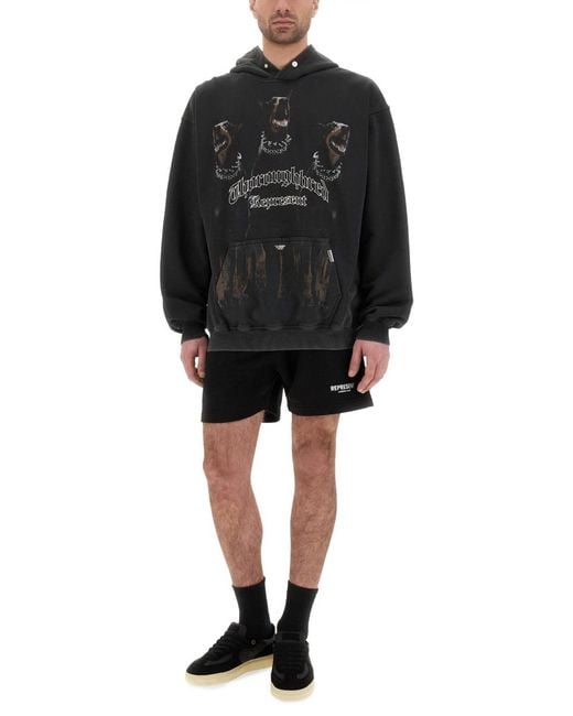 Represent Black Thoroughbred Hoodie Cotton Sweatshirts for men