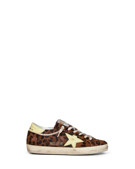 Golden Goose Deluxe Brand Brown Sneakers Super-Star Leopard Pony Skin