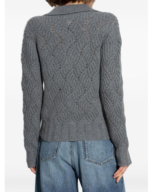Etro Blue Polo Collar Cashmere Sweater