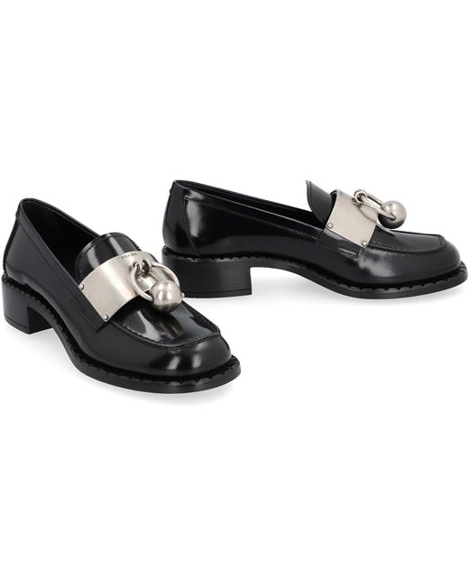 Prada Black Brushed Leather Loafers Calfskin