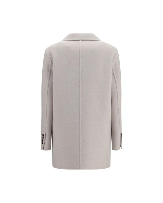 Brunello Cucinelli Gray Wool Oves Aries Full-Length Jacket Clothing