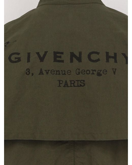 Givenchy Green Water-Proof Cotton Parka Jacket for men