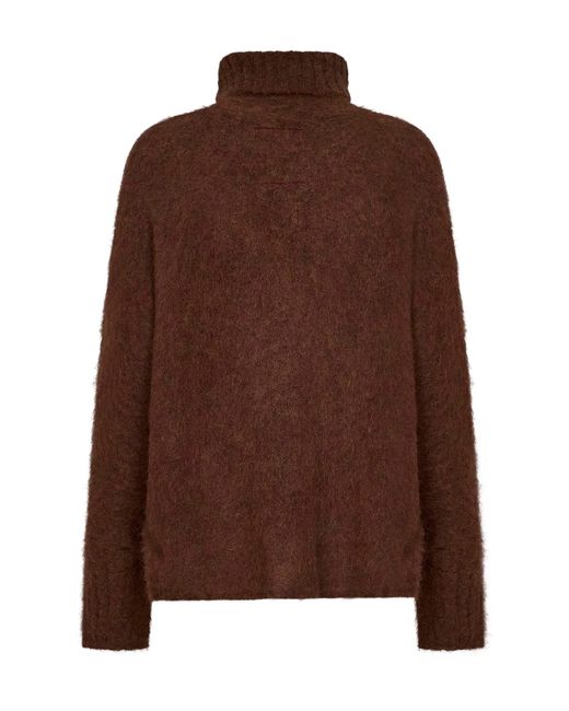 Uma Wang Brown Alpaca Blend Turtleneck Sweater