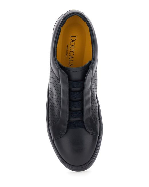 Doucal's Blue Sneaker Perforated Chiffon for men