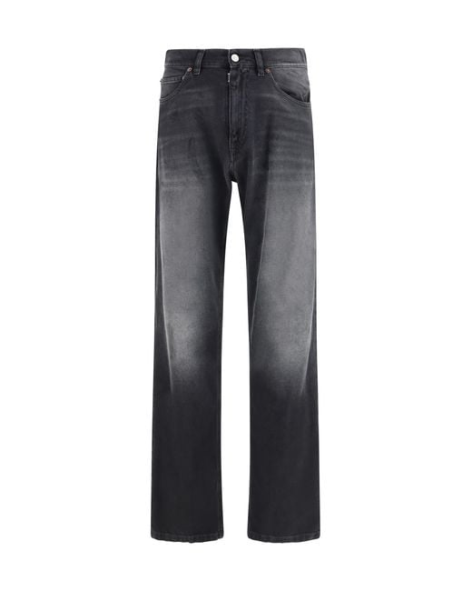 MM6 by Maison Margiela Blue Straight-Leg Cotton Jeans for men