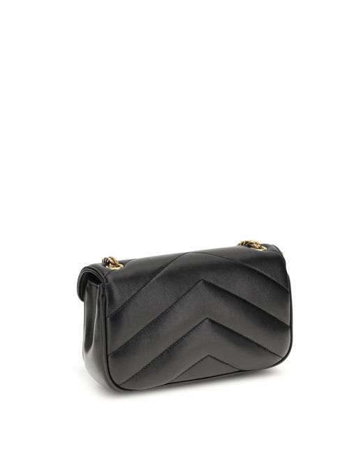 Saint Laurent Black Lou Shoulder Bag Lambskin