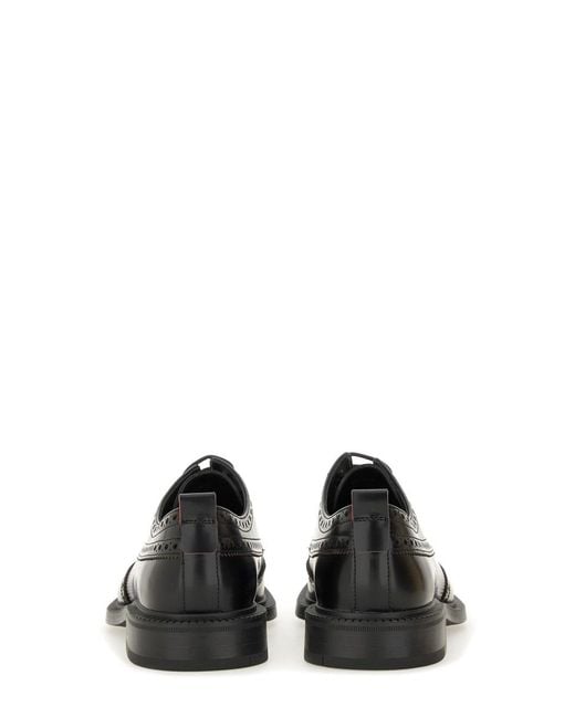 HUGO Black Leather Derby Loafer Cow Loafers for men