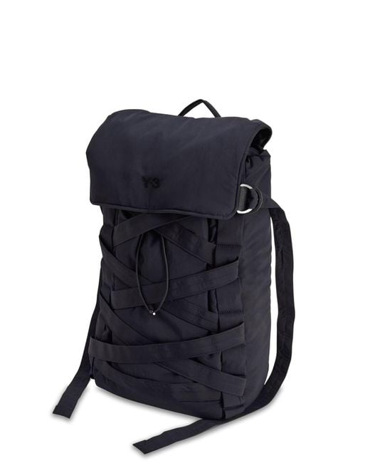 Y-3 Blue Cinch Backp Nylon Backpack for men