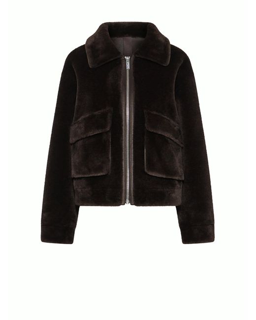 Marella Black Dark Teddy Jacket With Zip