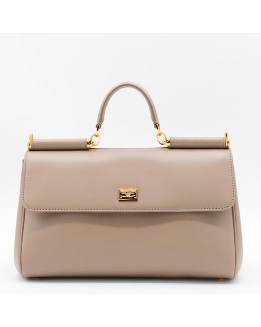 Dolce & Gabbana Natural Leather My Sicily Top Handle Bag
