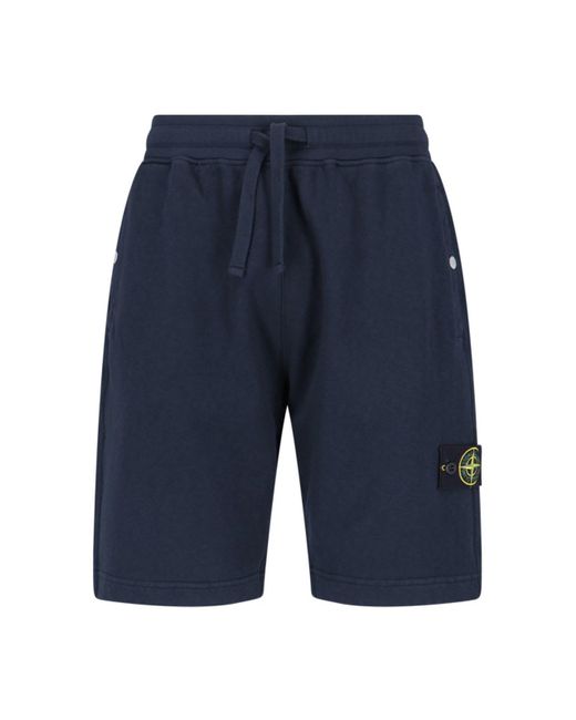 Stone Island Blue 63460 Old Treatment Shorts for men