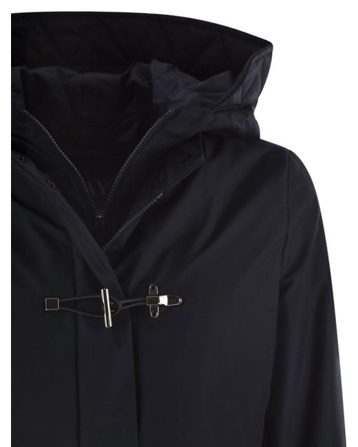 Fay Blue Technical Gabardine Toggle Coat