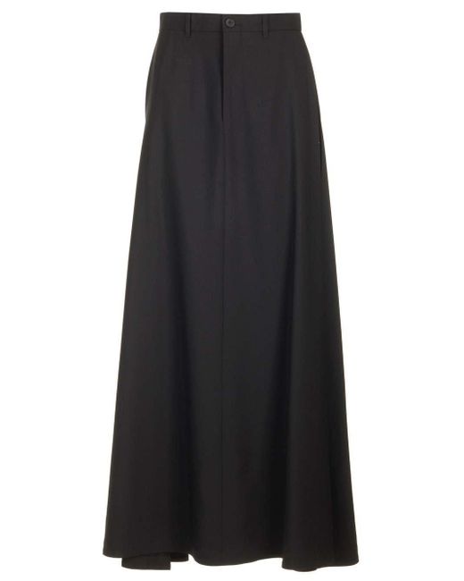 Balenciaga Black Long Fluid Skirt