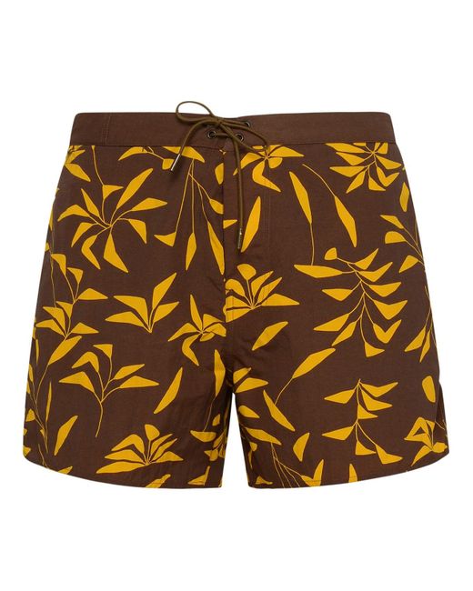 Saint Laurent Brown Sunset-print Swim Shorts for men