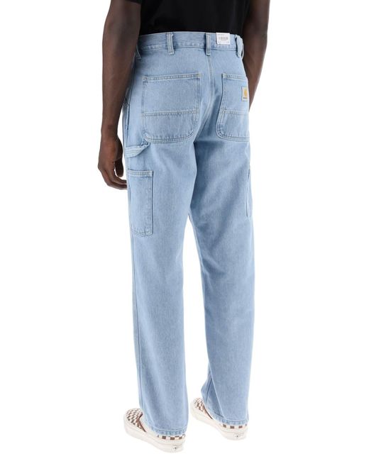 Carhartt Blue Loose Fit Single Knee Jeans for men