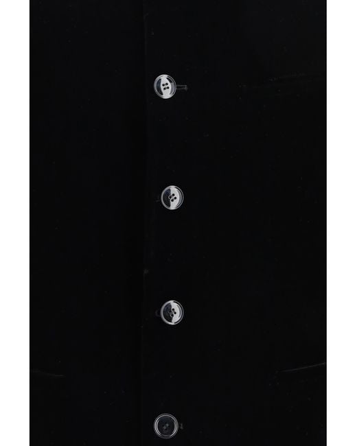 Giorgio Armani Black Blazer One Shot Stretch Viscose And Cupro Velvet Viscose; Cupro; Elastane Blazers & Vests for men