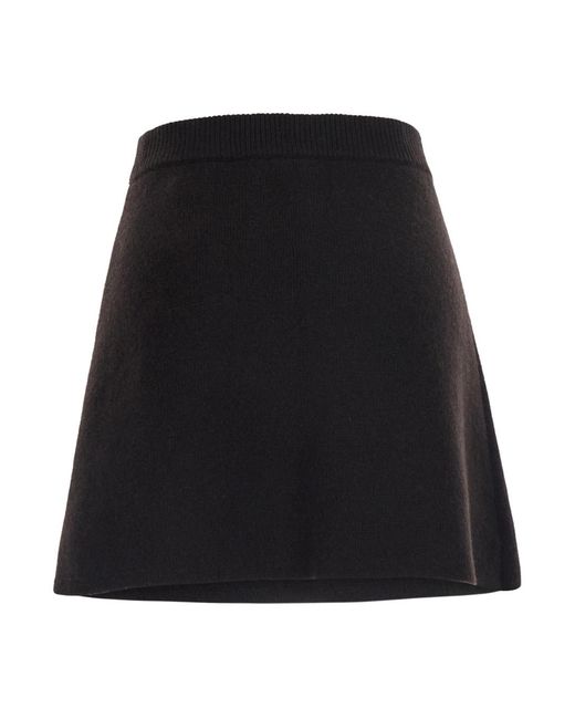 Lisa Yang Black Skirt Clare Cashmere Knitted