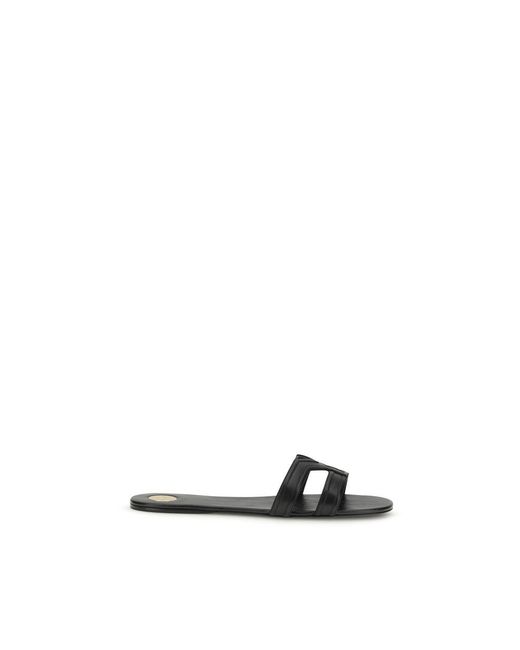 Saint Laurent Black Calf Leather Bos Taurus Sandals