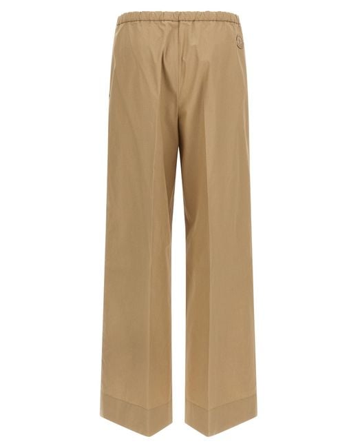 Moncler Natural Grosgrain Logo Patch Pants