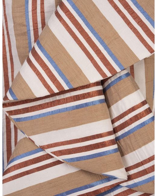 Stella Jean Brown Striped Midi Skirt With Ruffle