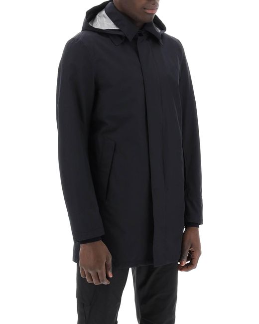 Herno Black Laminar Carcoat for men