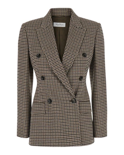 Max Mara Black Double-Breasted Jacket Eccelso Viscose Blazers