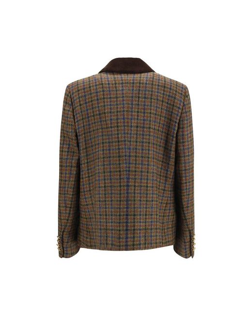 Blazé Milano Brown Multicolor Wool Oves Aries Blazer