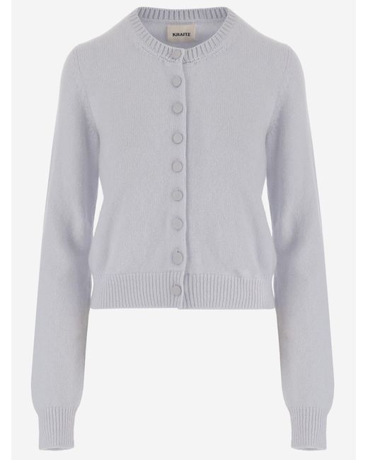 Khaite Blue Cashmere Cardigan