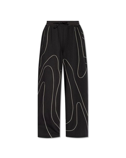 Y-3 Black Piping-detailed Wide-leg Trousers