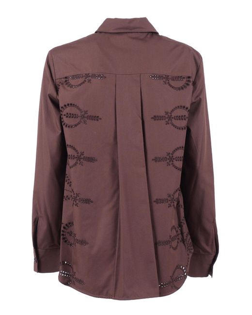 P.A.R.O.S.H. Brown Shirt Cotton