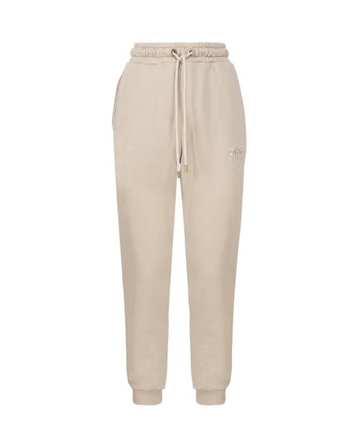 Pinko Natural Jogger Pants With Embroidery