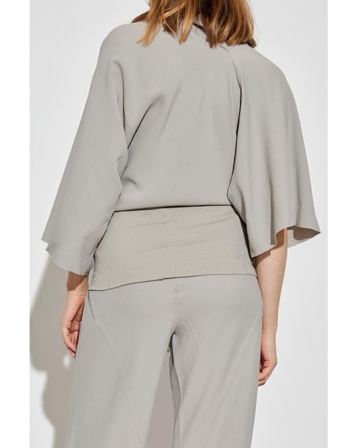 Rick Owens Gray Top With A Decorative Neckline