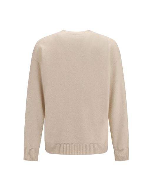 Laneus White Cashmere And Silk Crewneck Sweater for men