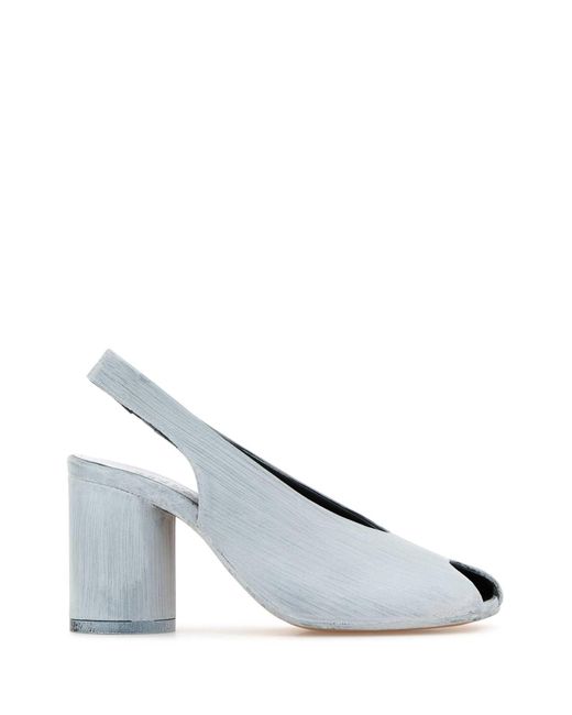 MM6 by Maison Martin Margiela White Leather Sandal Pumps