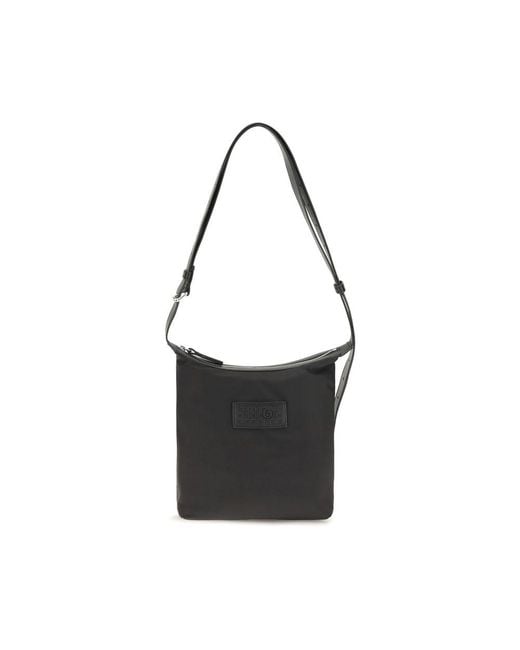 MM6 by Maison Margiela Black Nylon Shoulder Bag for men