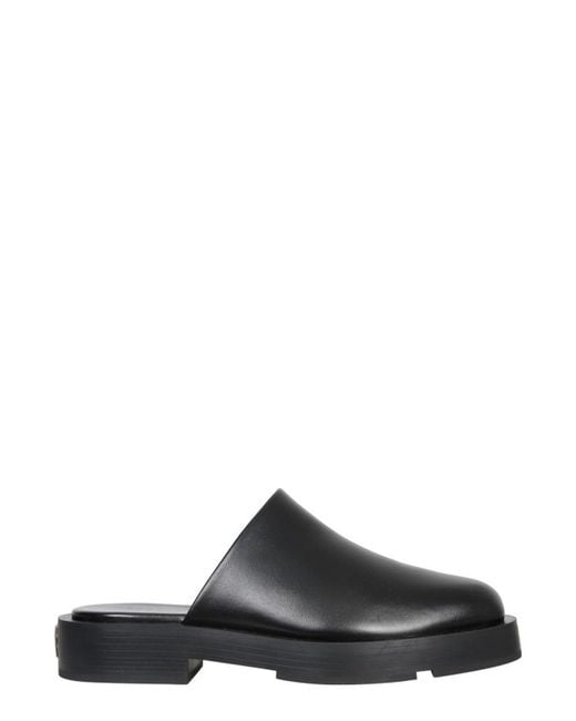 Givenchy Black 4G Plaque Square-Toe Mules