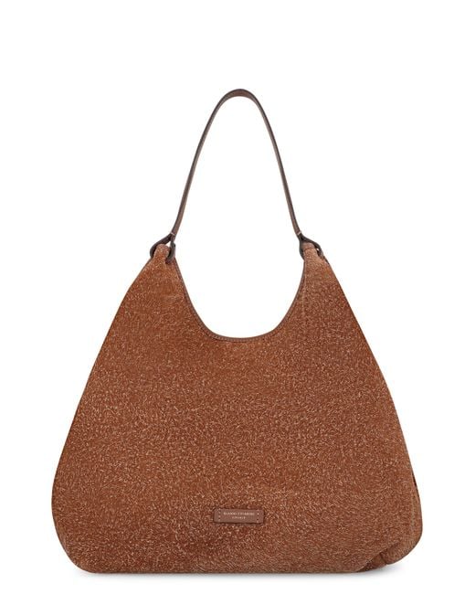 Gianni Chiarini Brown Dua Suede Handbag Cowhide Handbags