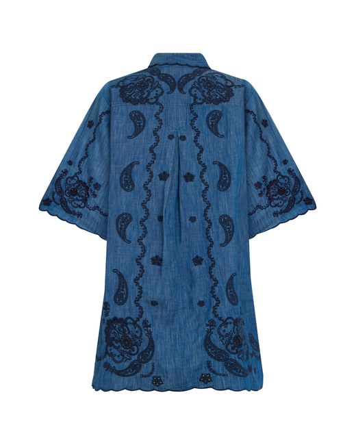 Zimmermann Blue Mini Denim Dress Cotton