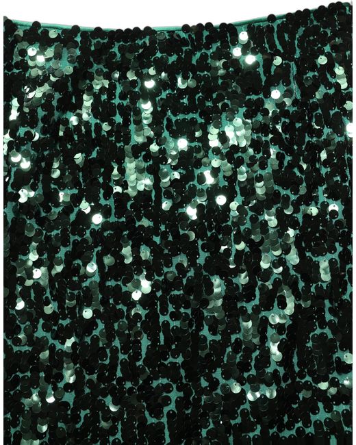 Dolce & Gabbana Green Sequin High Waist Pencil Cut Midi Skirt Nylon