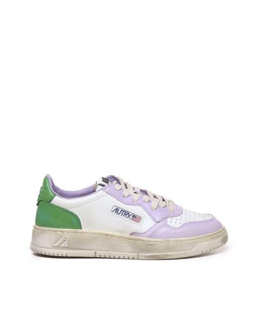 Autry White Super Vintage Medalist Low Sneakers