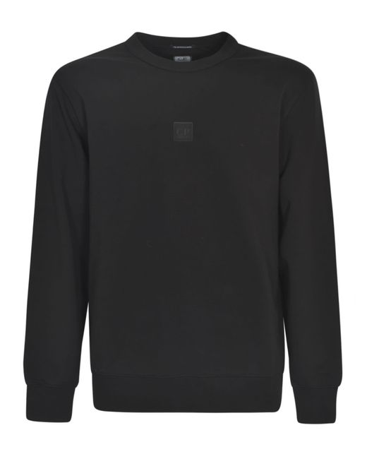 C P Company Black Logo Cotton Sweatshirt for men